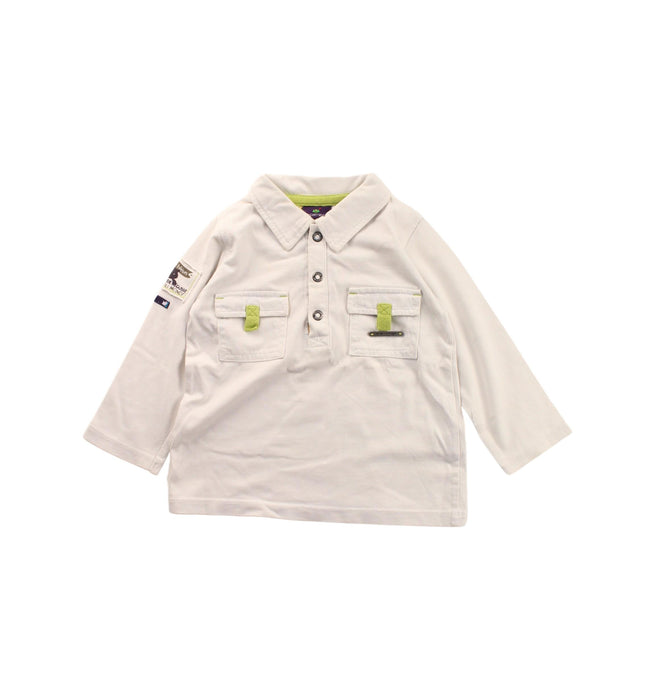 A White Long Sleeve Polos from Sergent Major in size 12-18M for boy. (Front View)