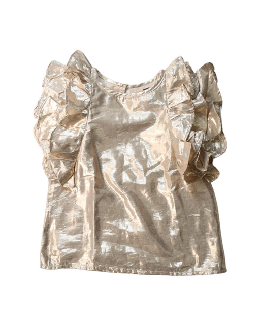 A Gold Short Sleeve Tops from Velveteen in size 3T for girl. (Front View)