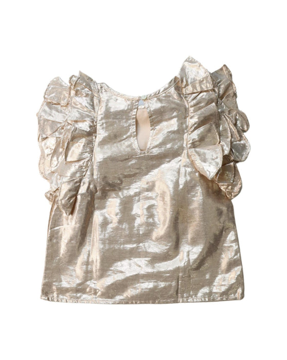 A Gold Short Sleeve Tops from Velveteen in size 3T for girl. (Back View)