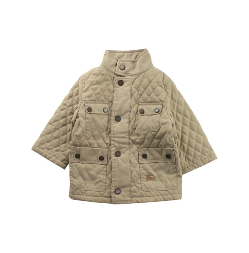 A Beige Puffer/Quilted Jackets from Burberry in size 6-12M for boy. (Front View)