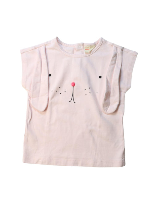 A Pink Short Sleeve T Shirts from Momonittu in size 12-18M for girl. (Front View)