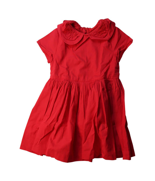 A Red Short Sleeve Dresses from Jacadi in size 4T for girl. (Front View)