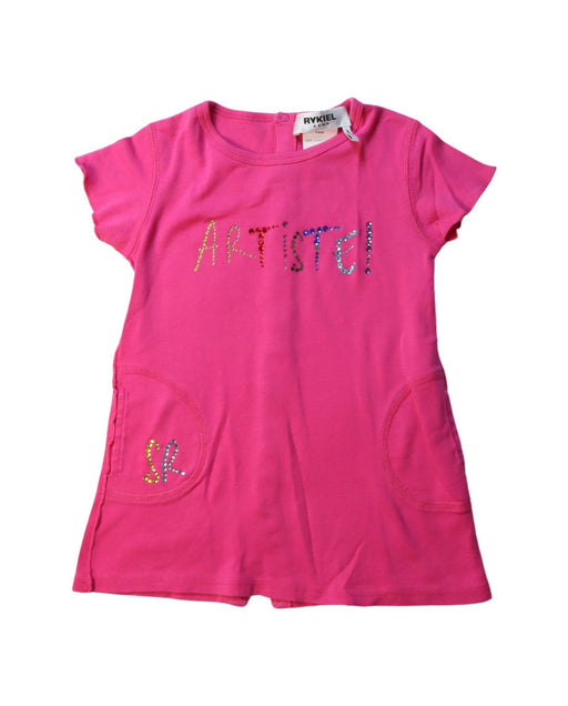 A Pink Short Sleeve Dresses from Rykiel Enfant in size 12-18M for girl. (Front View)