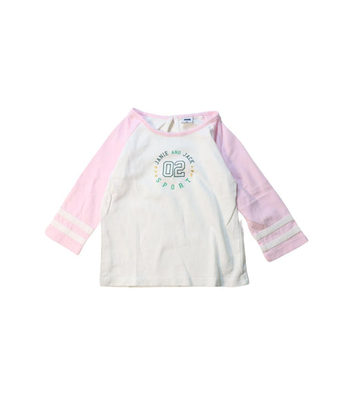 A Pink Long Sleeve T Shirts from Janie & Jack in size 2T for girl. (Front View)