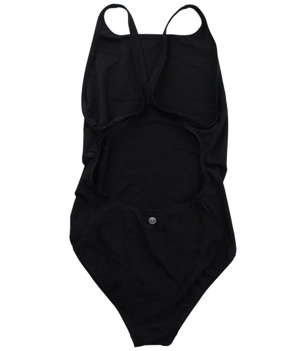 A Black Swimsuits from Adidas in size 13Y for girl. (Back View)