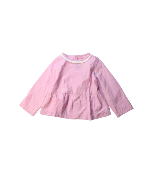 A Pink Long Sleeve Tops from Jacadi in size 2T for girl. (Front View)