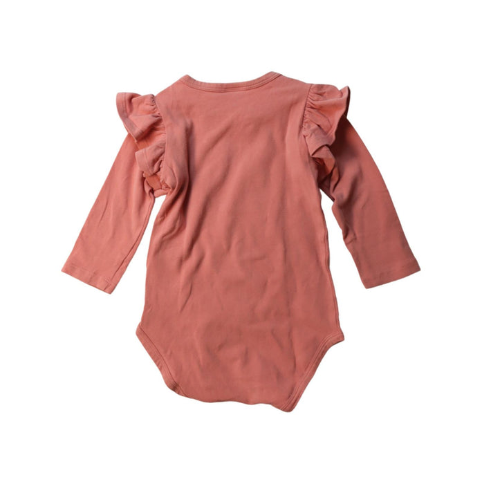 A Orange Long Sleeve Bodysuits from Seed in size 6-12M for girl. (Back View)