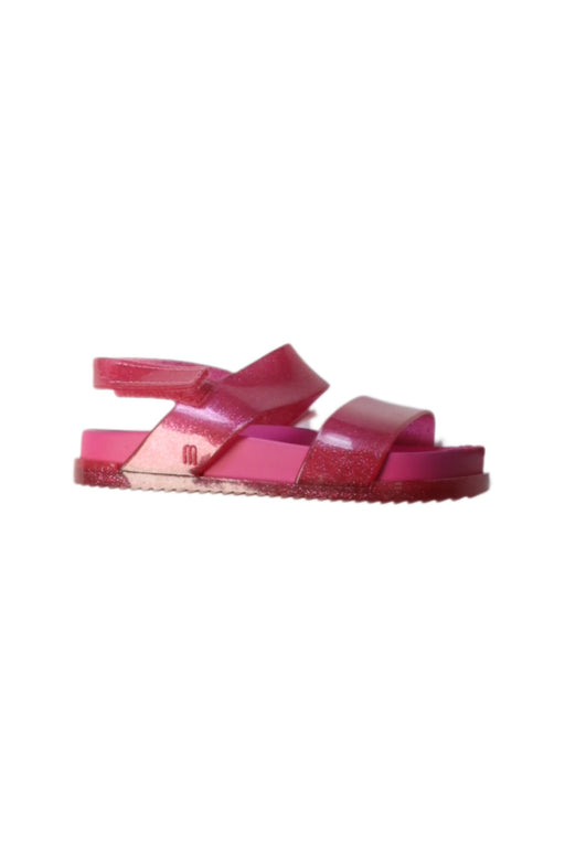 A Pink Sandals from Mini Melissa in size 3T for girl. (Front View)