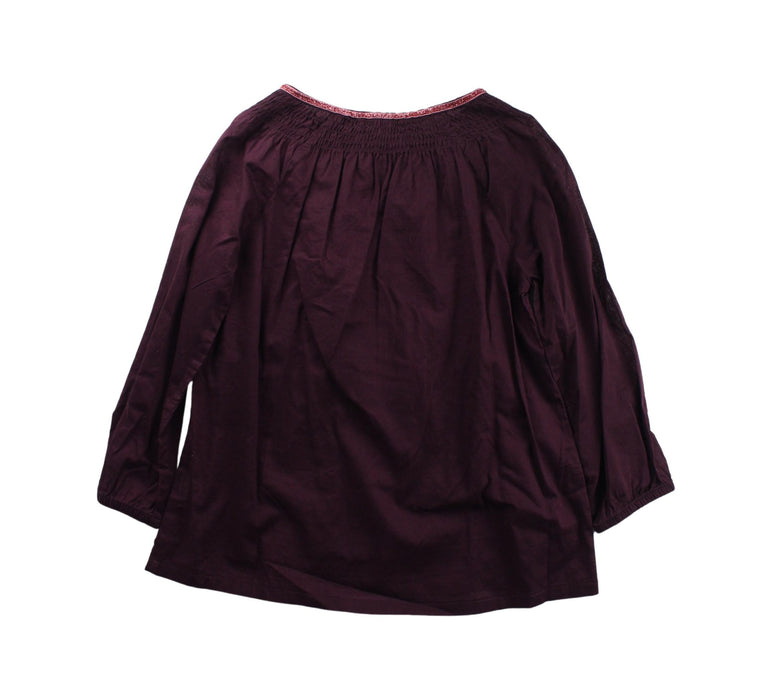 A Burgundy Long Sleeve Dresses from Excuse My French in size 8Y for girl. (Back View)