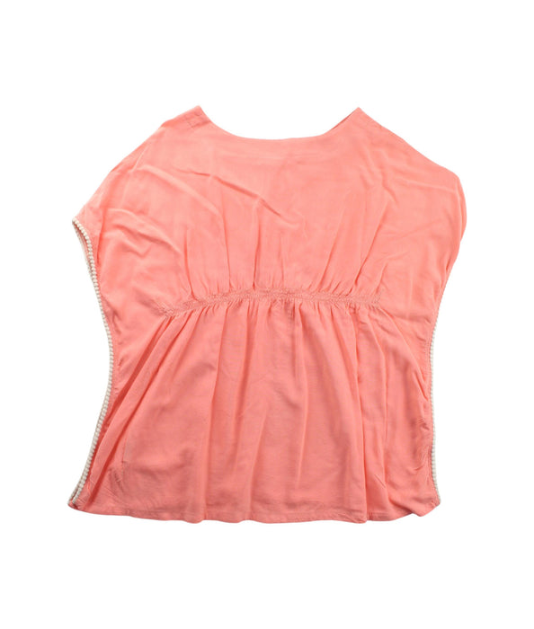 A Peach Cover Ups from RuffleButts in size 4T for girl. (Back View)