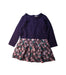 A Multicolour Long Sleeve Dresses from Chouchou Chic in size 11Y for girl. (Front View)