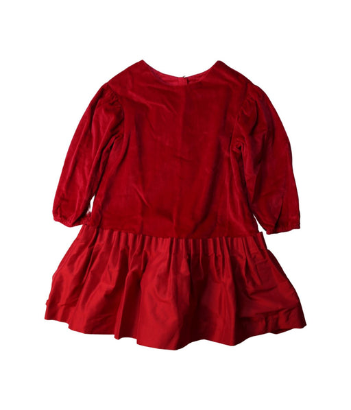 A Red Long Sleeve Dresses from Jacadi in size 5T for girl. (Front View)