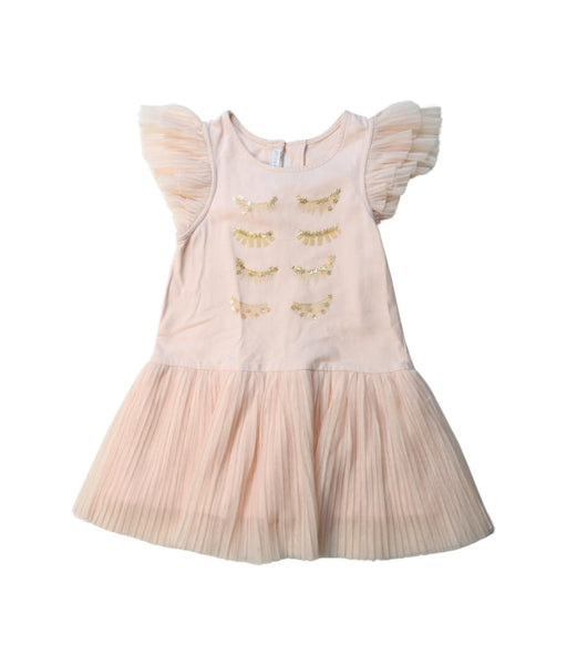 A Pink Short Sleeve Dresses from Gingersnaps in size 2T for girl. (Front View)
