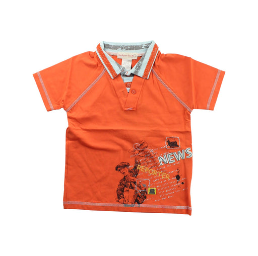 A Orange Short Sleeve Polos from Deux par Deux in size 3T for boy. (Front View)