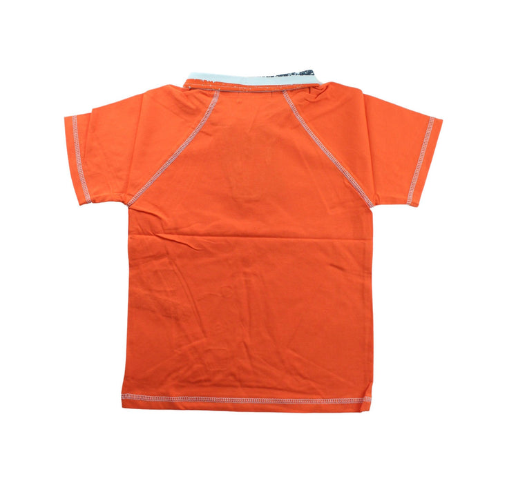 A Orange Short Sleeve Polos from Deux par Deux in size 5T for boy. (Back View)