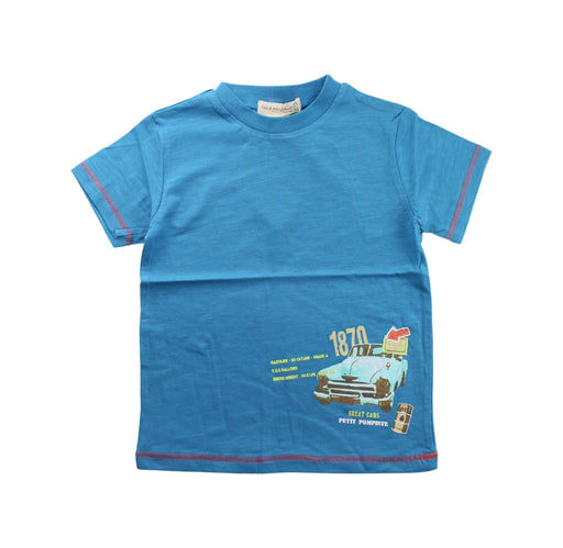 A Blue Short Sleeve T Shirts from Deux par Deux in size 4T for boy. (Front View)