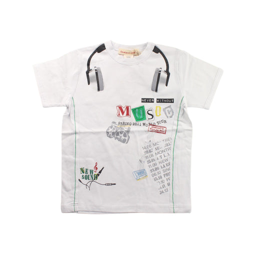 A White Short Sleeve T Shirts from Deux par Deux in size 4T for boy. (Front View)