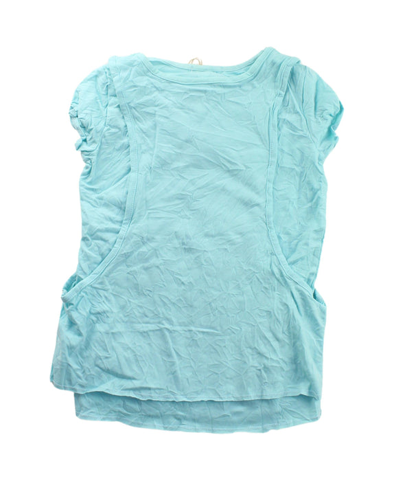A Blue Short Sleeve Tops from Deux par Deux in size 5T for girl. (Back View)