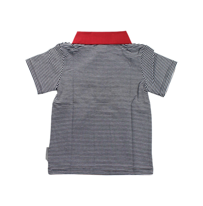 A Black Short Sleeve Polos from Knuckleheads in size 2T for boy. (Back View)