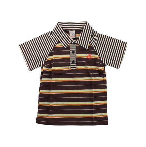 A Brown Short Sleeve Polos from Knuckleheads in size 2T for boy. (Front View)