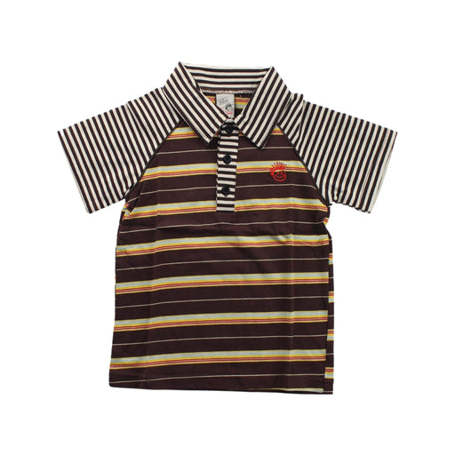 A Brown Short Sleeve Polos from Knuckleheads in size 2T for boy. (Front View)