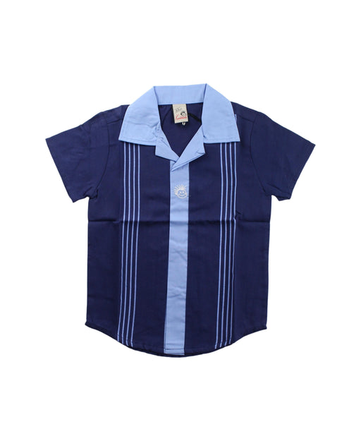 A Blue Short Sleeve Shirts from Knuckleheads in size 3T for boy. (Front View)