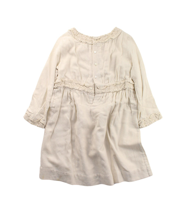 A White Long Sleeve Dresses from Bonpoint in size 4T for girl. (Back View)