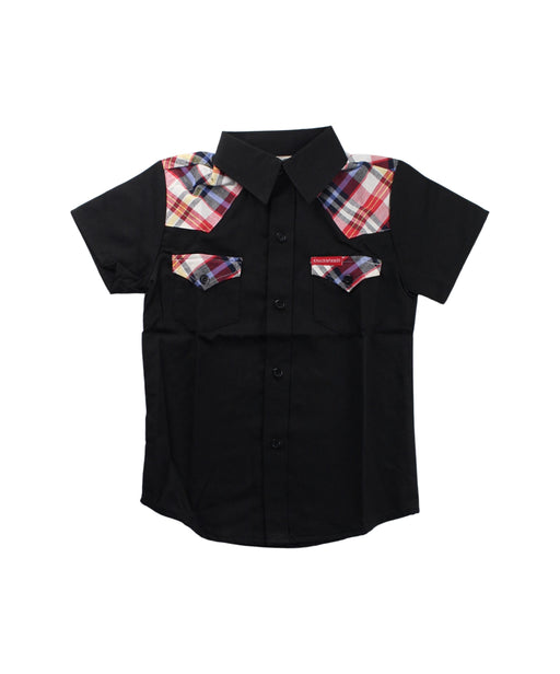 A Black Short Sleeve Shirts from Knuckleheads in size 5T for boy. (Front View)
