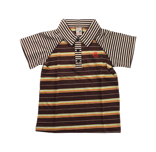 A Brown Short Sleeve Polos from Knuckleheads in size 4T for boy. (Front View)