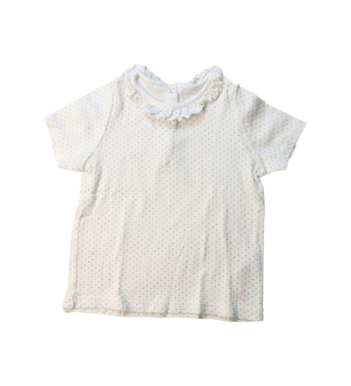 A White Short Sleeve Tops from Petit Bateau in size 2T for girl. (Front View)