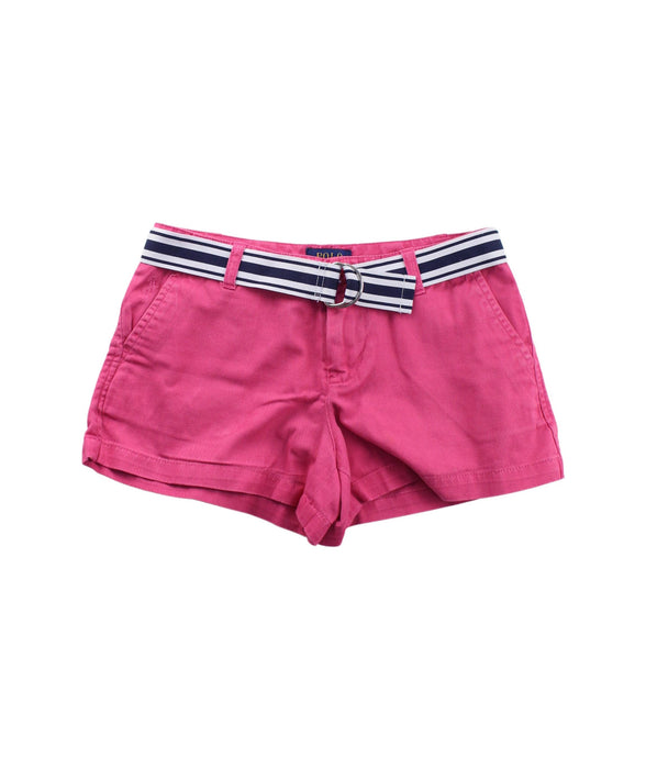 A Pink Shorts from Polo Ralph Lauren in size 7Y for girl. (Front View)