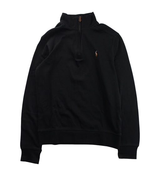 A Black Zippered Sweatshirts from Polo Ralph Lauren in size 10Y for boy. (Front View)