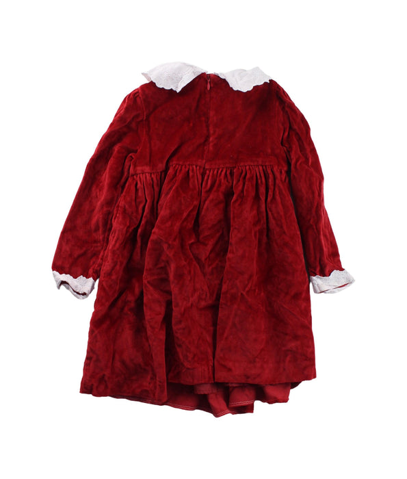 A Red Long Sleeve Dresses from Purete du... Bebe in size 3T for girl. (Back View)