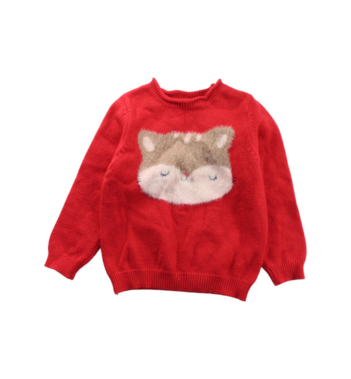 A Red Knit Sweaters from Momonittu in size 2T for girl. (Front View)