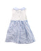 A Blue Sleeveless Dresses from Laranjinha in size 2T for girl. (Back View)