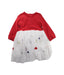 A Red Long Sleeve Dresses from Petit Bateau in size 2T for girl. (Front View)
