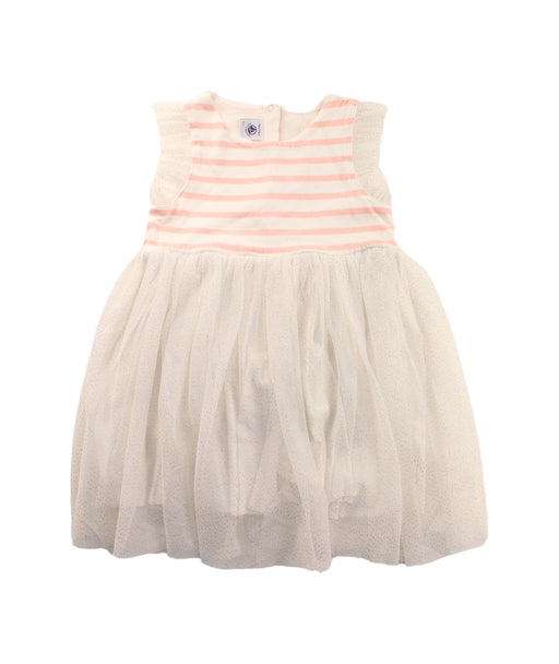 A White Sleeveless Dresses from Petit Bateau in size 3T for girl. (Front View)