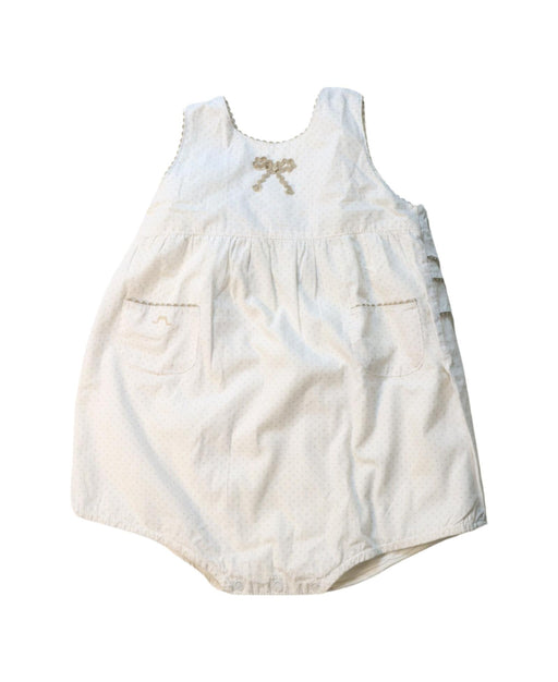 A White Sleeveless Bodysuits from Chateau de Sable in size 12-18M for girl. (Front View)