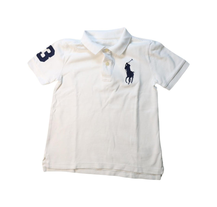 A White Short Sleeve Polos from Ralph Lauren in size 7Y for boy. (Front View)
