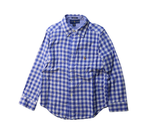 A Blue Long Sleeve Shirts from Ralph Lauren in size 6T for boy. (Front View)