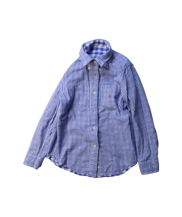 A Blue Long Sleeve Shirts from Ralph Lauren in size 6T for boy. (Back View)