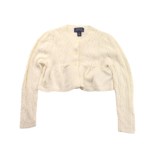 A White Cardigans from Polo Ralph Lauren in size 4T for girl. (Front View)