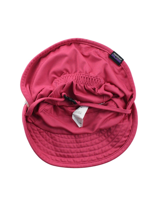 A Pink Sun Hats from Patagonia in size 5T for girl. (Back View)
