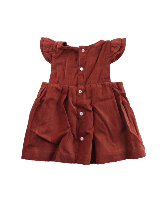 A Brown Overall Dresses from Jacadi in size 0-3M for girl. (Back View)