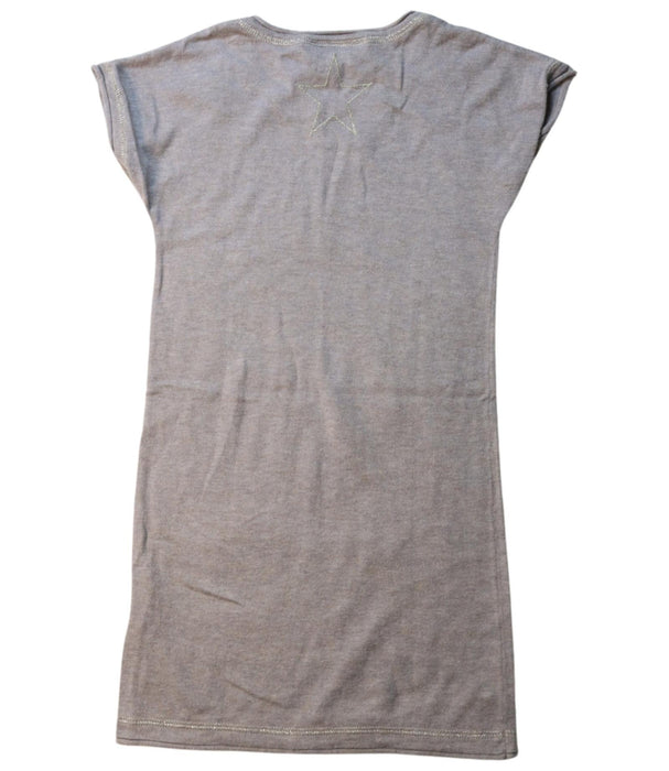 A Grey Short Sleeve Dresses from Excuse My French in size 4T for girl. (Back View)