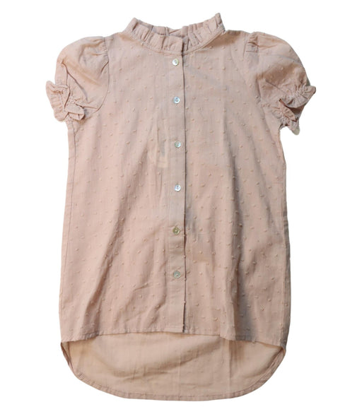 A Beige Short Sleeve Tops from Excuse My French in size 4T for girl. (Front View)