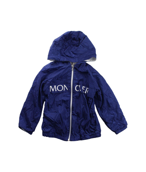 A Blue Lightweight Jackets from Moncler in size 3T for boy. (Front View)