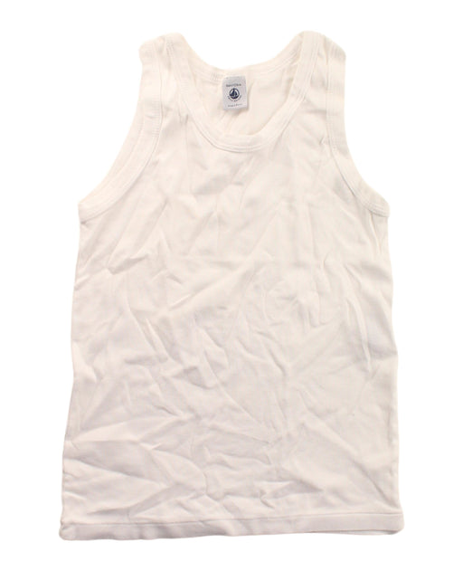 A White Sleeveless T Shirts from Petit Bateau in size 8Y for boy. (Front View)