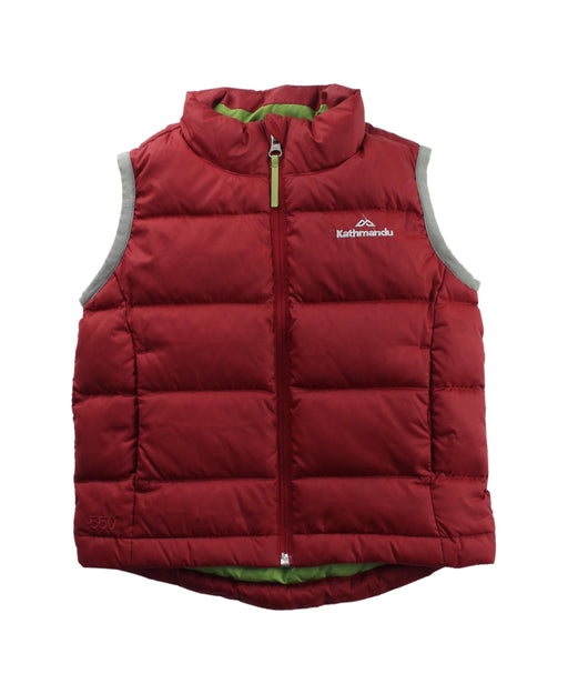 A Red Outerwear Vests from Kathmandu in size 5T for boy. (Front View)