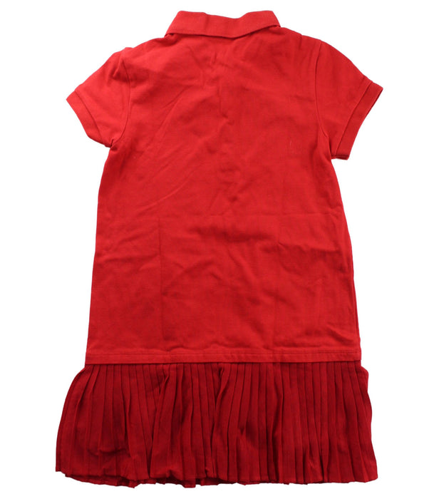 A Red Short Sleeve Dresses from Polo Ralph Lauren in size 6T for girl. (Back View)